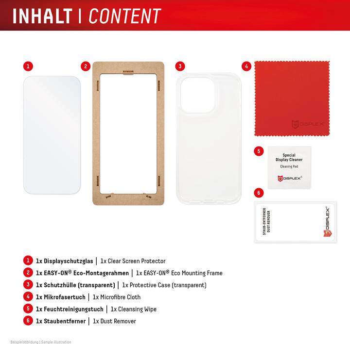Produktbild Displex Real Glass, 2D Panzerglas + Handyhülle (1 Stück, Apple iPhone 16e)