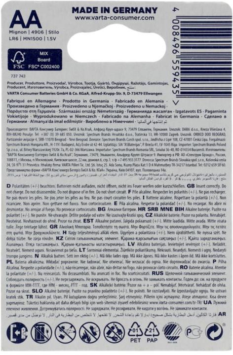 Immagine prodotto Varta Longlife Power (4 pz., AA, 2960 mAh)