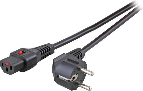 Produktbild EFB Elektronik EFB Netzkabel Schutzk. 90°-C13 180°,IEC Lock,sw,1.5m,3x1,00 (1.50 m)