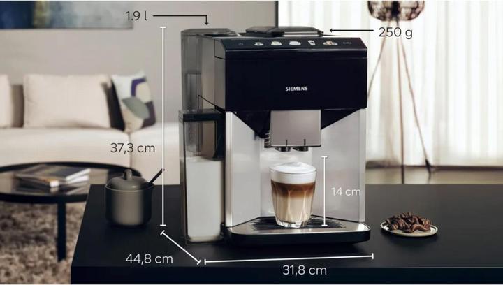 Produktbild Siemens Kaffeevollautomat, EQ500 integral, Daylight silver, Klavierlack schwarz, TQ513D01 (CH-Stecker)