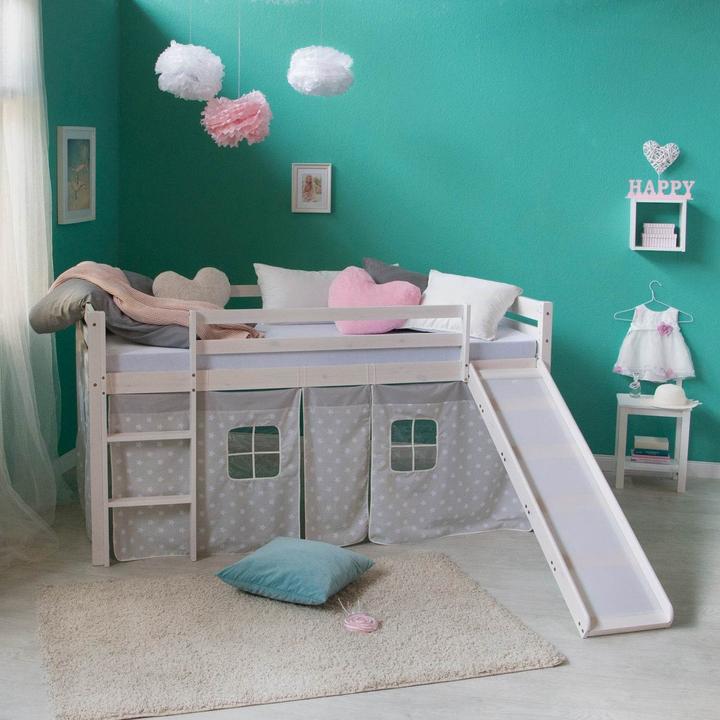 Actual product image Homestyle4u Kinder Hochbett mit Lattenrost Rutsche (90 x 200 cm)