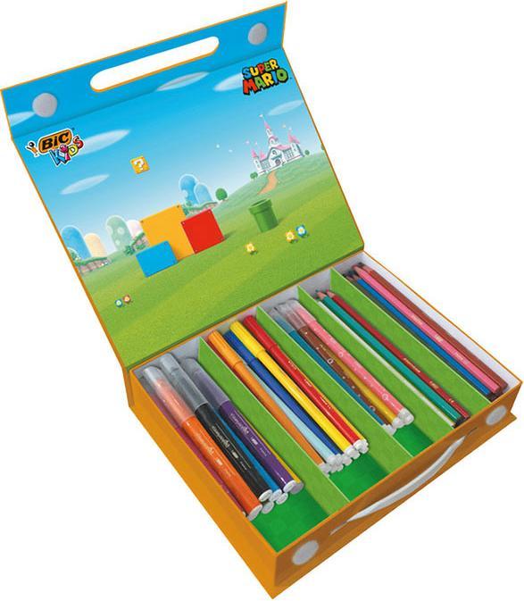 Immagine prodotto Bic Valigetta dei colori di Super Mario per bambini, 70 pezzi.