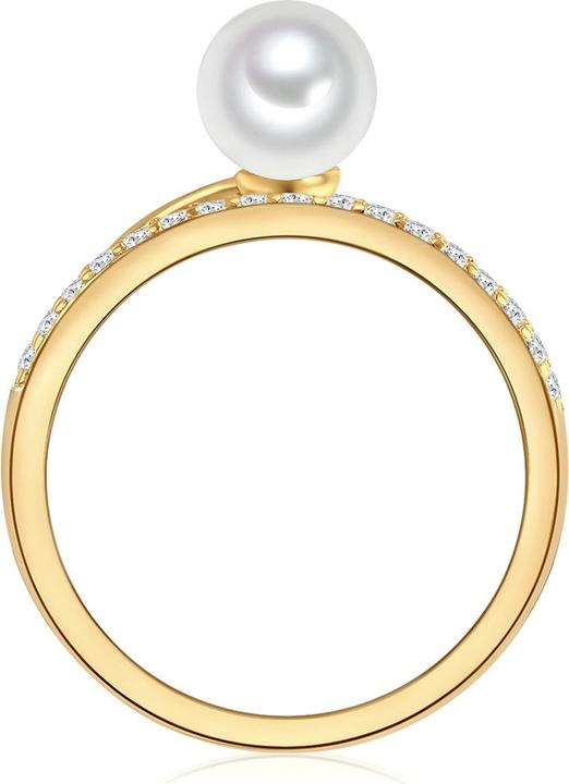 Immagine prodotto Valero Pearls Donna Argento 925 Cubic Zirconia Perla d'acqua dolce coltivata Oro giallo - 32374 (52, 925 Argento)