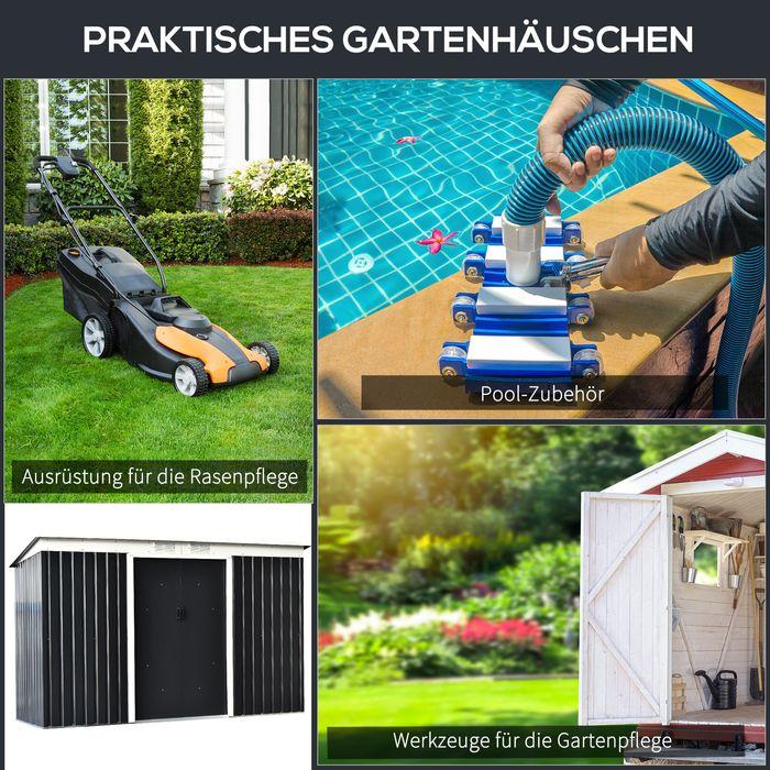 Actual product image Swisshandel24 Garden shed, garden shed, tool shed with sliding door, ventilation window, mono-pitch roof