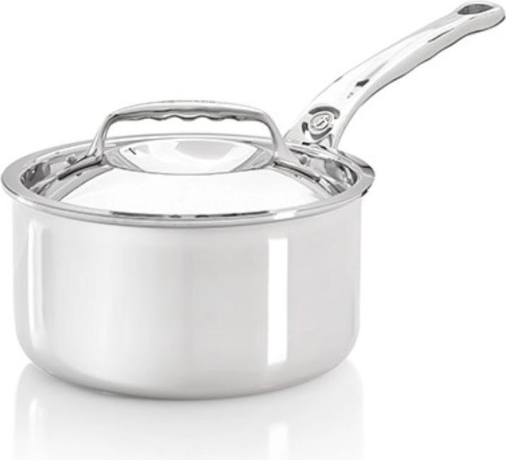 de Buyer Affinity Stielkasserolle mit Deckel Induktion (16 cm, Kochtopf, Edelstahl)