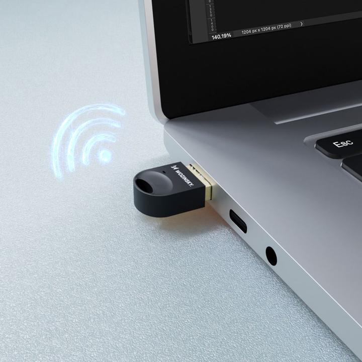 Produktbild Wozinsky Mini Bluetooth 5.4 Adapter WUSB54YS USB-A Empfänger Sender für Computer – Schwarz (Sender & Empfänger)