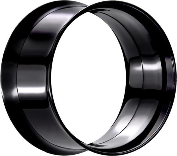 Actual product image Star Piercing Flared tunnel black with screw thread (without brass, Surgical steel 316L)