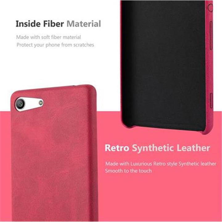 Actual product image Cadorabo Hard cover faux leather with texture (Sony Xperia M5)