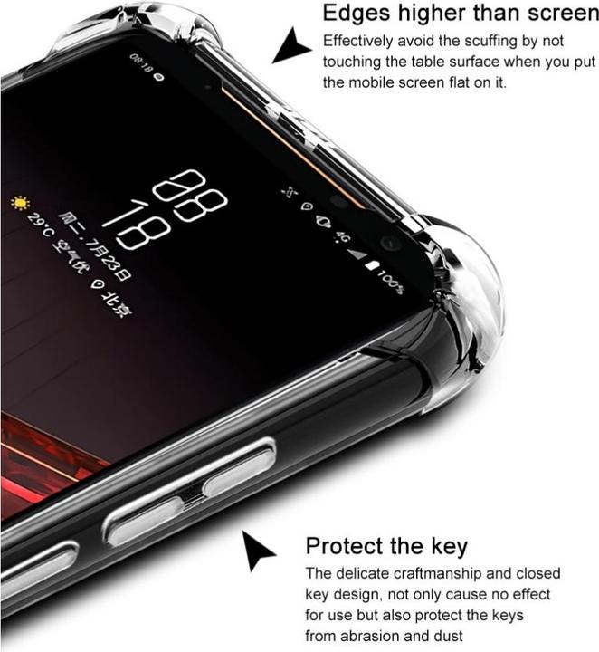 Actual product image Screenguard Asus ROG Phone 2 Case Crystal Soft Airbag Bumper (Asus ROG Phone)