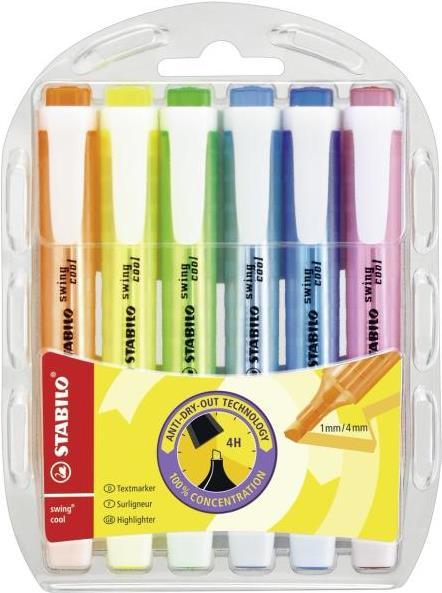 Actual product image STABILO swing cool highlighter (Pink, Orange, Yellow, Blue, Green, Turquoise, 4 mm, 6 x)
