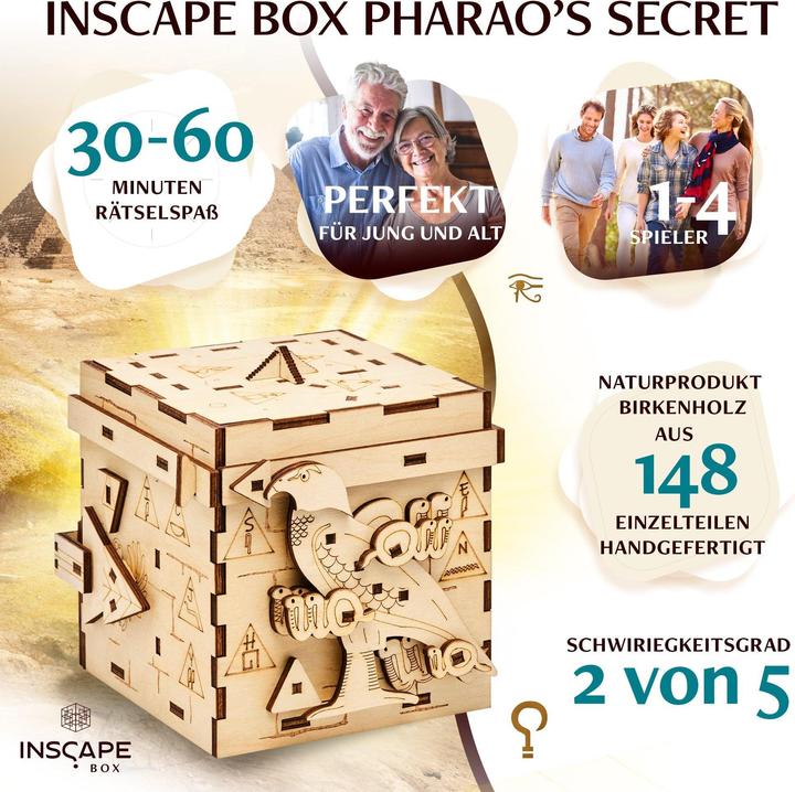 Actual product image Inscape Pharaoh's Secret - Puzzle Box (German, French, Italian, English)