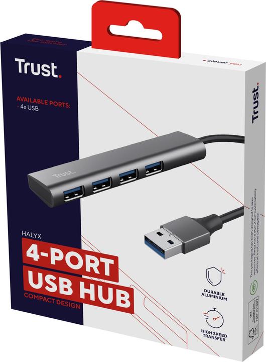 Actual product image Trust HALYX 4 PORT USB 3.2 GEN1 HUB (USB-C, 4 Ports)