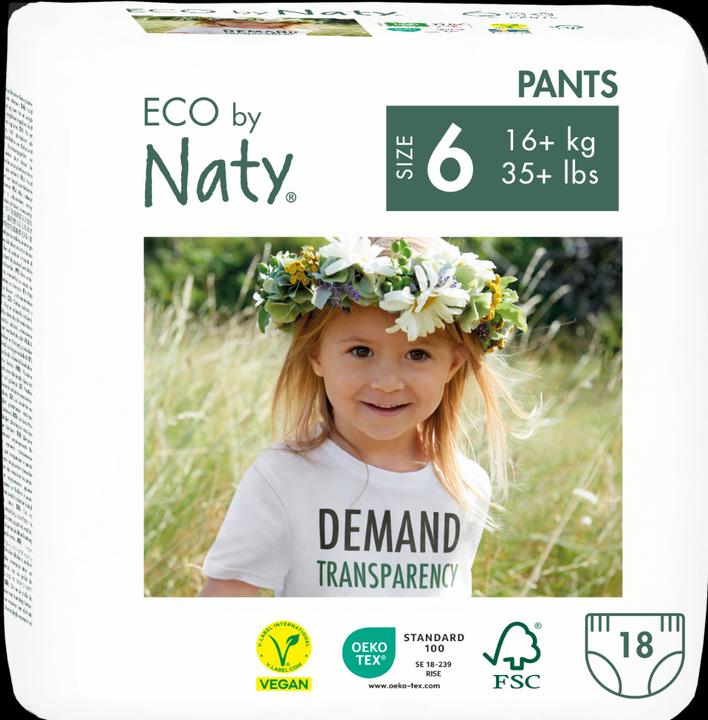 Naty Bio-Windelhöschen (Gr. 6, Tragepack, 18 Stück)