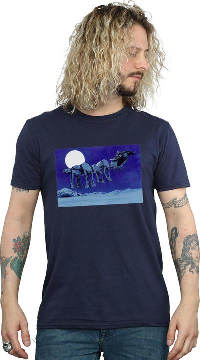 Actual product image Star Wars Mens Christmas AT-AT Sleigh T-Shirt (L)