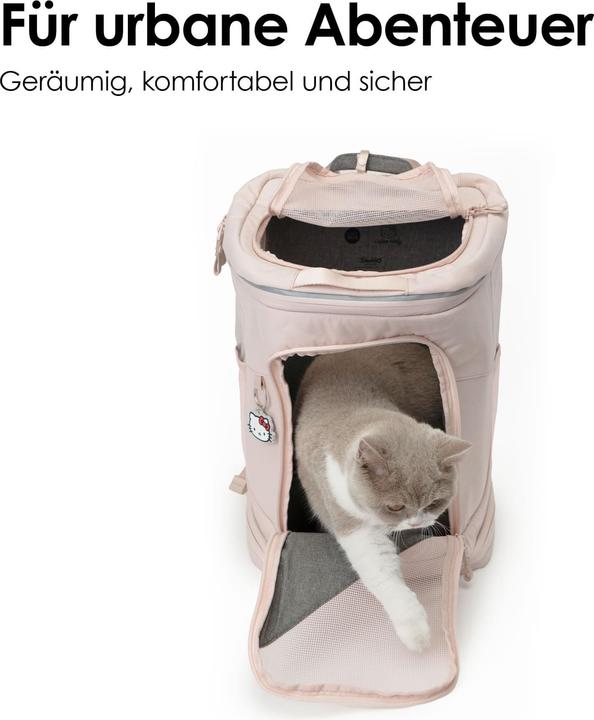 Produktbild LucyBalu HOP-ON Katzenrucksack - Hello Kitty Edition (Katze, Sicherheitsverschluss)