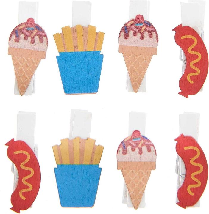 Produktbild Rico Design Dekoklammer Snacks 8 Stück