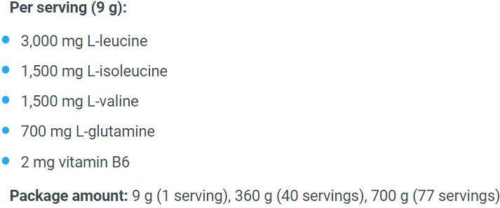 Valori nutrizionali e ingredienti Biotech USA BCAA Zero (1 Pezzo/i, Polvere, 360 g)