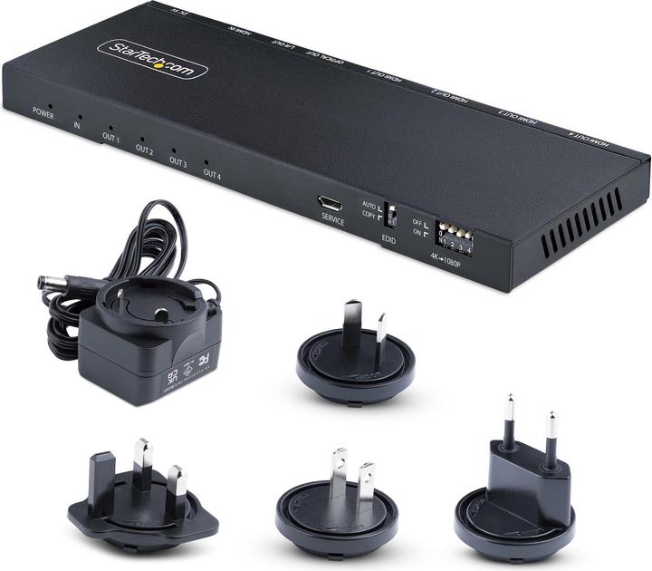 Image du produit StarTech .com 4 Port HDMI Splitter, 4K 60Hz HDMI 2.0 Video, 2.50cm (1") 4 Out HDMI Splitter, 4K HDMI Splitter