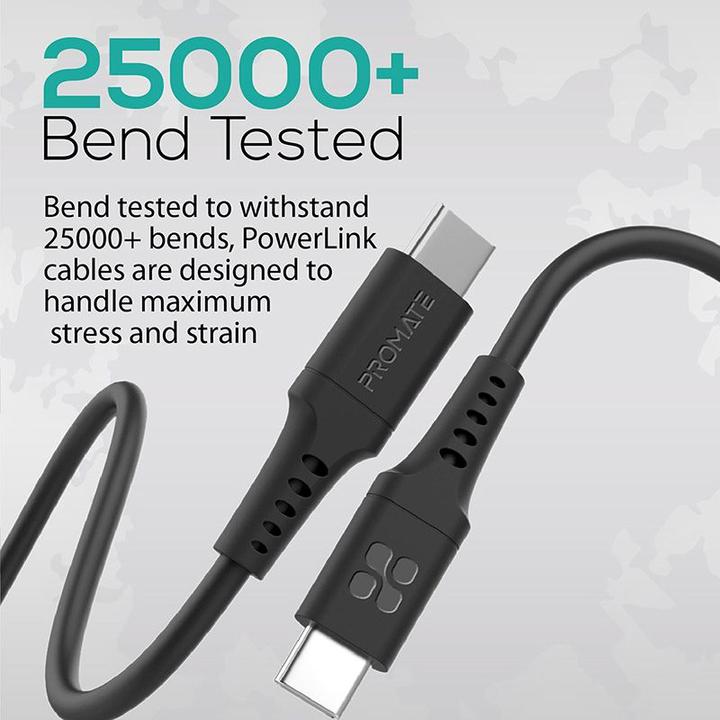Actual product image ProMate PowerLink-CC120 Black USB-C Cable (1.20 m, USB 2.0)