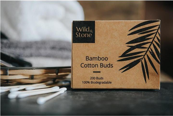 Image du produit Wild & Stone Coton-tiges en bambou, biodégradables & végétaliens, paquet de 200