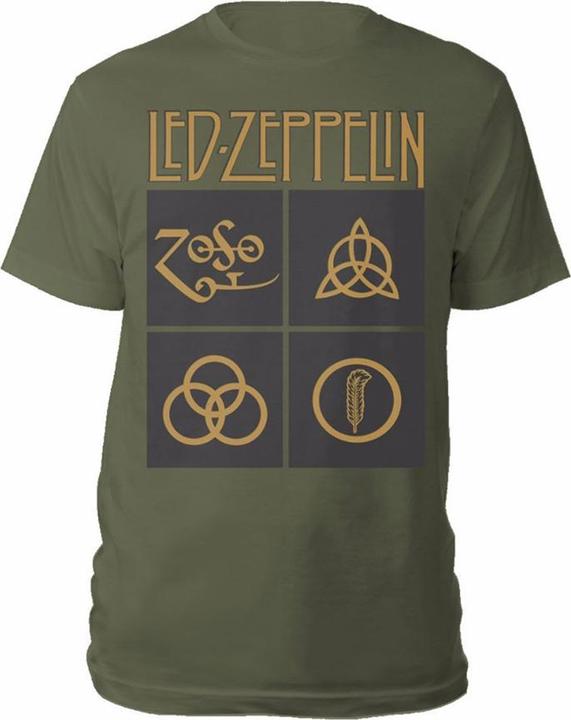 Led Zeppelin Gold Symbols & Black Squares