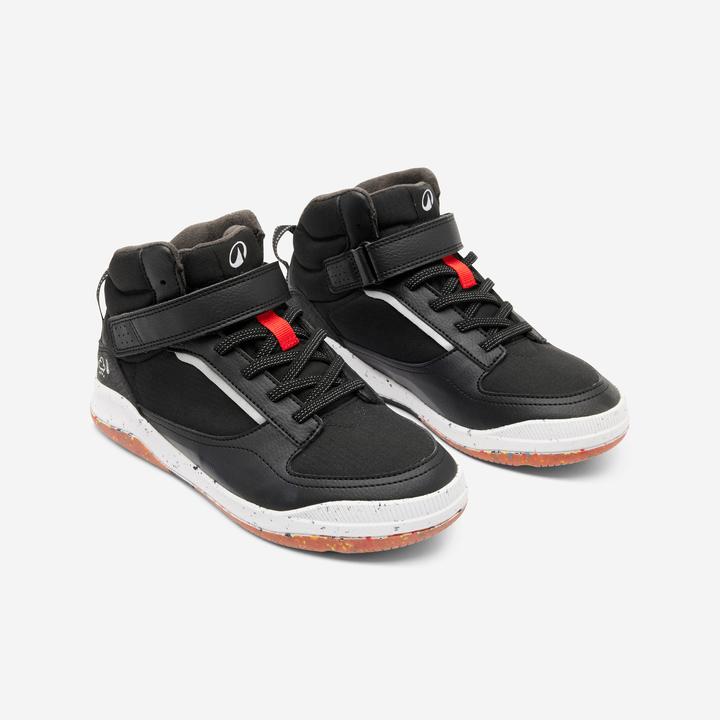 Produktbild Decathlon Turnschuhe Kinder hoch Schnürsenkel Klettverschluss - Playventure Resist schwarz (39)