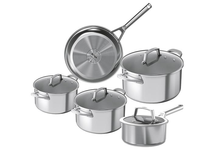 Image du produit Ninja NIA Set de casseroles et poêles 5t.Z.ES (24 cm, Ensemble de casseroles et de poêles de cuisson, Acier inoxydable)