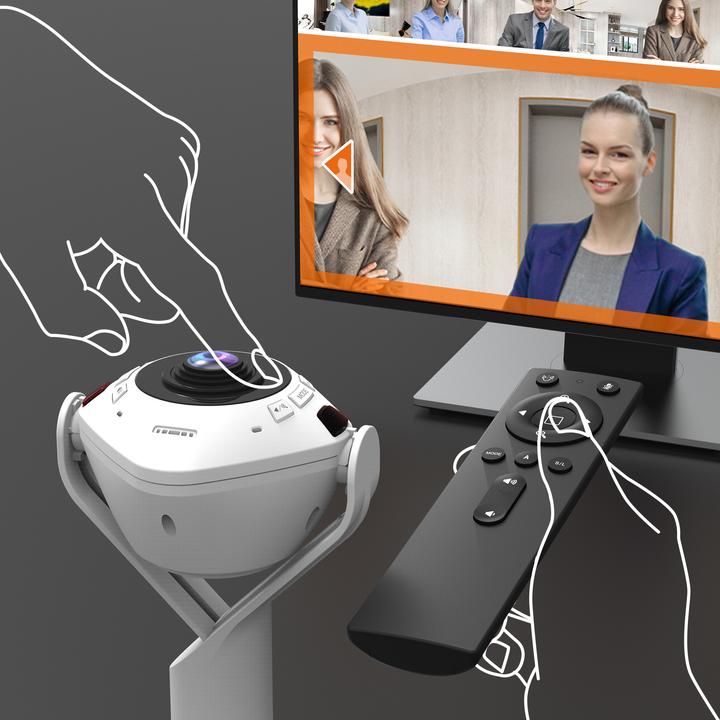 Actual product image j5Create JVU368-N Webcam con teconologia AI a 360° con vivavoce (2.10 Mpx)