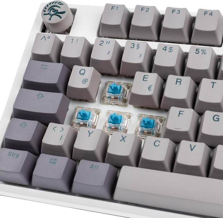 Produktbild Ducky One 3 Mist Grey TKL Gaming Tastatur, RGB LED - MX-Blue (DE, Kabelgebunden)