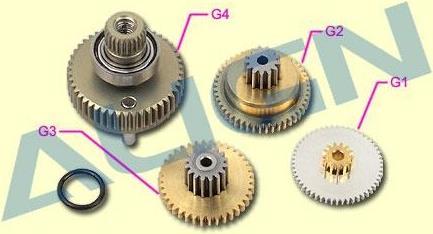 Actual product image Align DS650 servo gear set