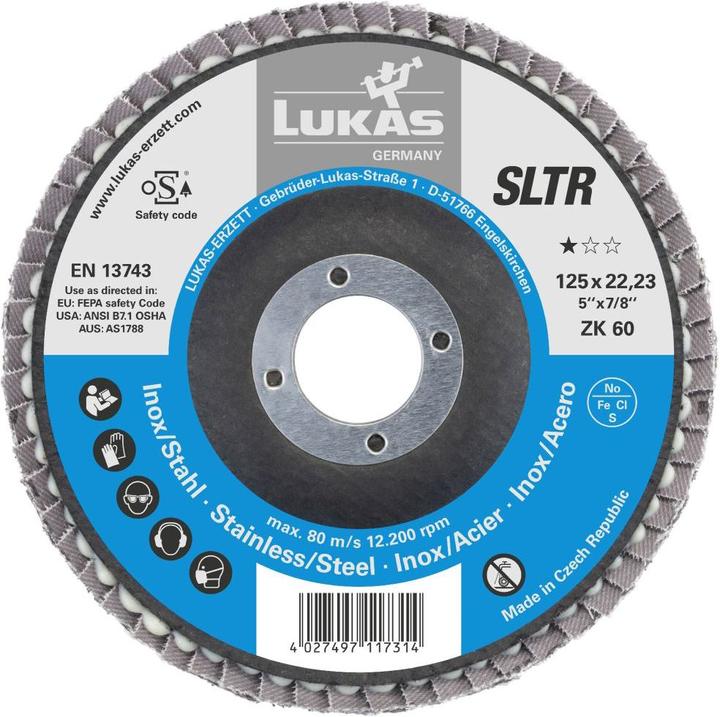 Lukas Disque à lamelles SLTR universel Ø 125 mm corindon zirconien grain 60