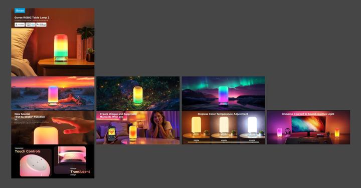 Actual product image Govee RGBICWW Table Lamp (500 lm)