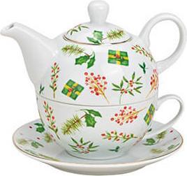 Produktbild G. Wurm Teekannen Set Weihnachts Dekor aus Porzellan Weiss (0.40 l)