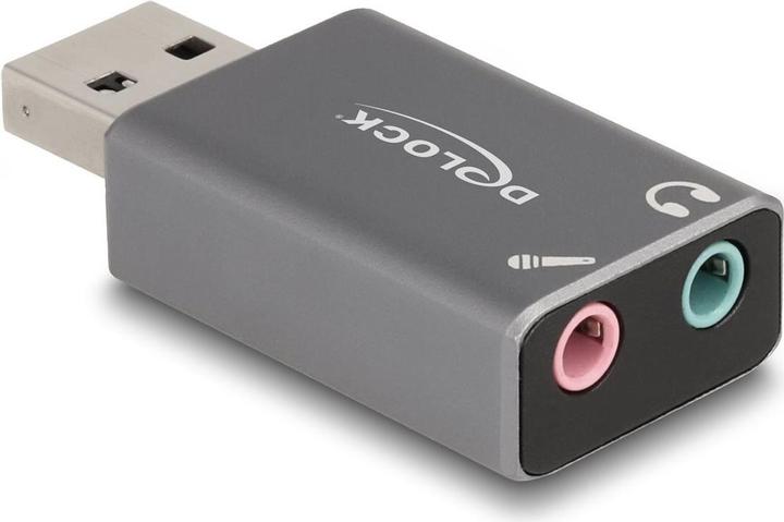 Actual product image Delock 66633 - External USB sound card with USB-A plug to 2 x 3.5 mm jack socket Plu (SATA 2.0)
