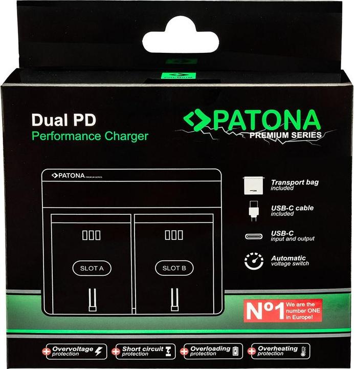 Actual product image Patona Dual PD OM Olympus BLX-1 USB-C (Charger)