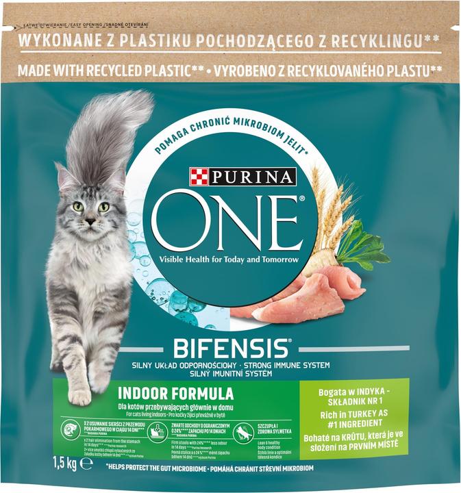 Purina One Dry Indoor Cat With Turkey 1.5kg (Senior, Adult, 1 pcs., 1500 g)
