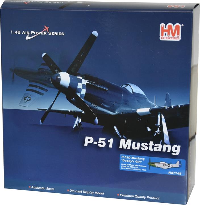 Immagine prodotto Hobby Master Modello in metallo Mustang P-51D 1:48 "Daddy's Girl" pilotato dal Maggiore Ray Wetmore, 370th FS