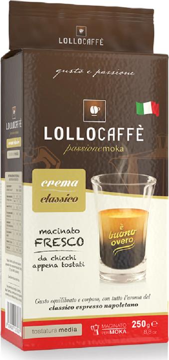 Image du produit Lollo Caffè Café moulu Crema Classico (Torréfaction moyenne, 250 g)