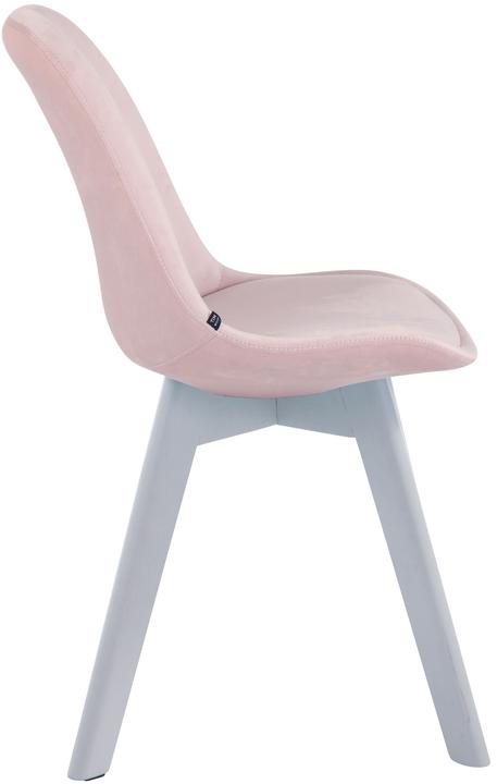Image du produit CLP Chaise visiteur Borneo V2 velours blanc, rose