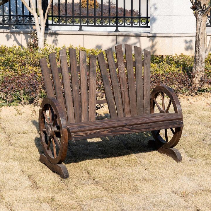 Produktbild Outsunny Gartenbank im Wagenrad-Design
