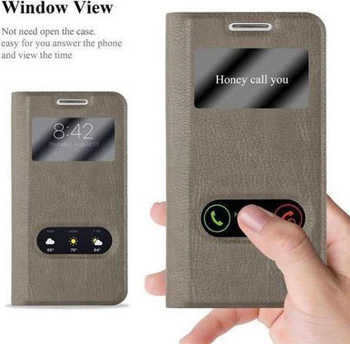 Actual product image Cadorabo Book with View double window cover (Samsung Galaxy S4)