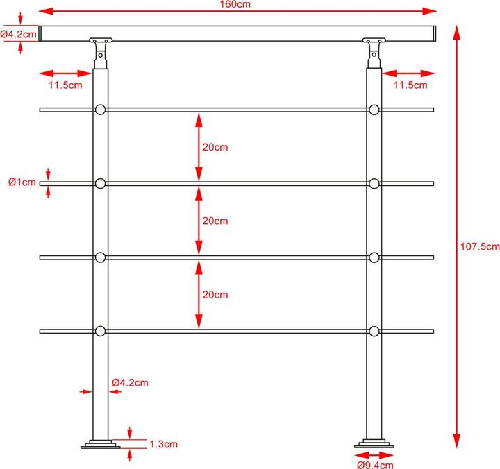 Produktbild Monzana Treppengeländer (Edelstahl)