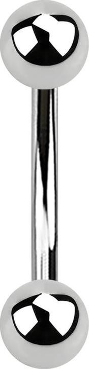Produktbild Star Piercing Banane silber mit zwei Kugeln (Chirurgenstahl 316L, ohne Messing)