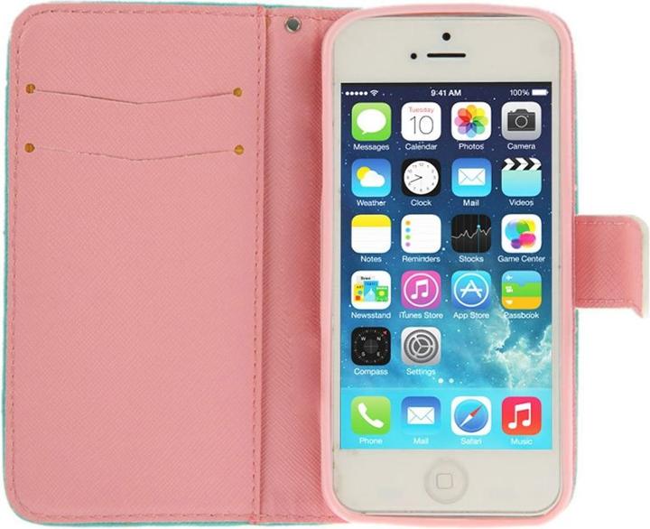 Produktbild König Design Schutzhülle Handytasche (Flip Quer) für Handy Apple iPhone 5 / 5s Eule mit Herz (Apple iPhone 5)