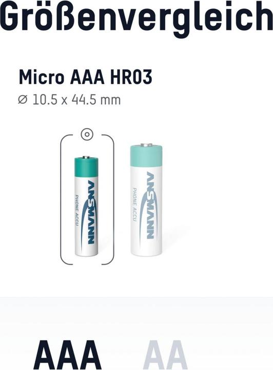 Image du produit Ansmann AAA (2 pcs, AAA, 800.80 mAh)