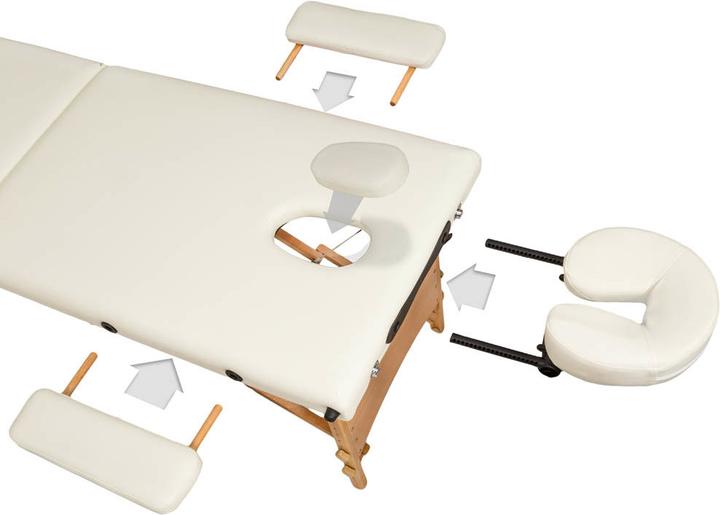 Produktbild tectake 2 Zonen Massageliege-Set Freddi mit 5cm Polsterung, Rollen und Holzgestell