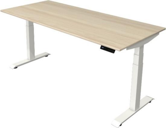 Produktbild Kerkmann Move 4 elektrisch höhenverstellbarer Schreibtisch ahorn rechteckig, T-Fuss-Gestell weiss 200