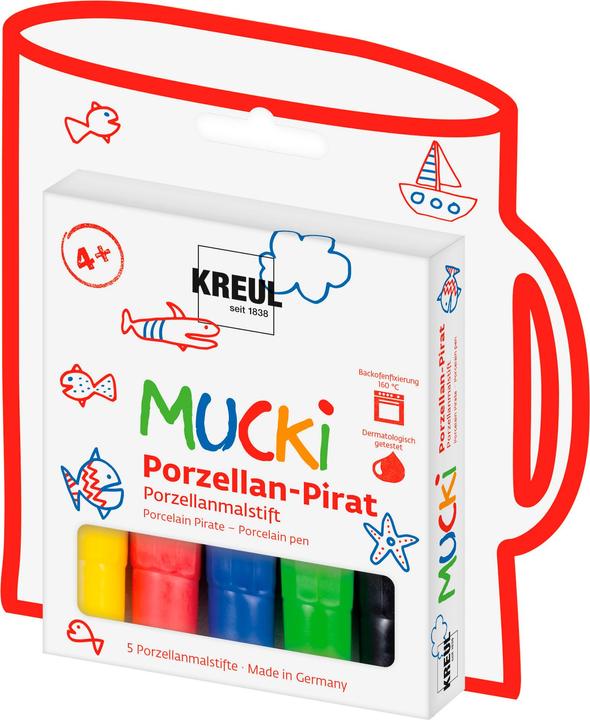 Immagine prodotto Mucki Pirata di porcellana (Giallo, Azzurro, Nero, Verde, Red)
