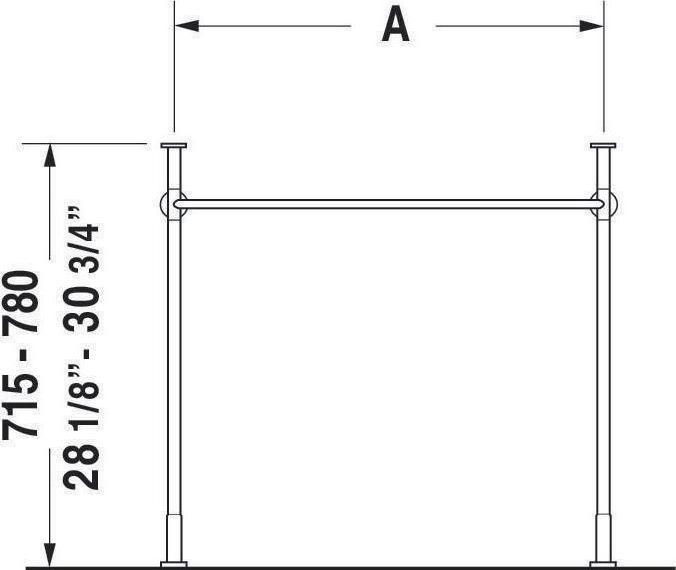 Produktbild Duravit Metallkonsole VERO höhenverst. +50mm für Waschtisch 045470