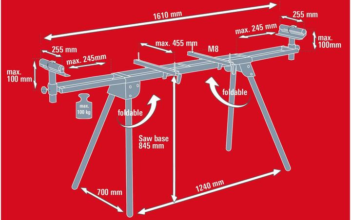 Immagine prodotto Einhell MSS 1610 (69.50 cm, 123 cm)